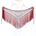 ZLTdream Women's Belly Dance Two-colors Argentina Triangle Short Tassels Hip Scarf