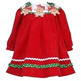 Rare Editions Baby/INFANT 12M-24MRED WHITE GINGERBREAD COLLAR CORDUROY RUMBA Christmas Holiday Party Dress