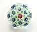 Murano Glass Rainbow Millefiori White Italy Art Paperweight P-084
