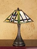 Meyda Tiffany 31250 Accent Lamp, Mahogany Bronze Finish with Beige Burgundy