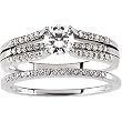 14K White Gold Diamond Wedding Set - 0.78 Ct.