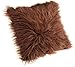 Brentwood 18-Inch Mongolian Faux Fur Pillow, Chocolate
