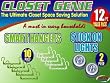 CLOSET GENIE SMART HANGERS & FREE BONUS STICK ON LIGHTS