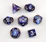 Polyhedral 7-Die Scarab Dice Set - Royal Blue with Gold