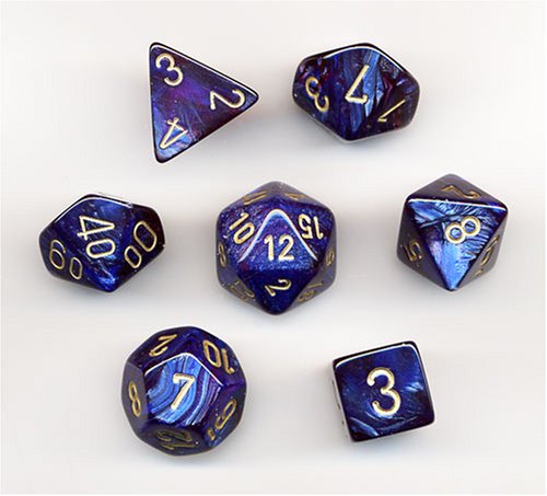 Best Price Polyhedral 7-Die Scarab Dice Set - Royal Blue with GoldB000UQ0W5C