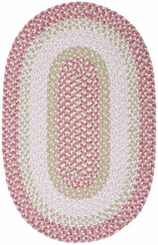 Blokburst Polypropylene Braided Rug, 3-Feet by 5-Feet, Tea Party Pink