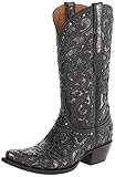Lucchese Women's Handcrafted 1883 Sierra Lasercut Inlay Cowgirl Boot Black US