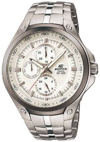 Casio EF-326D-7AV Mens Watch Stainless Steel Edifice White Dial