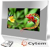 Cytem VX10w-pro silber, Digitaler Bilderrahmen 25,6 cm (10.1 Zoll) (1024×600 / 15:9), Echte Zufallswiedergabe, Ordnerbasierte Diaschau, Diaschau Fortsetzen nach Standby,/ hochwertiger Acrylrahmen