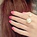 MAKIYO Elegant Celebrity Faux Double Pearl Finger Ring