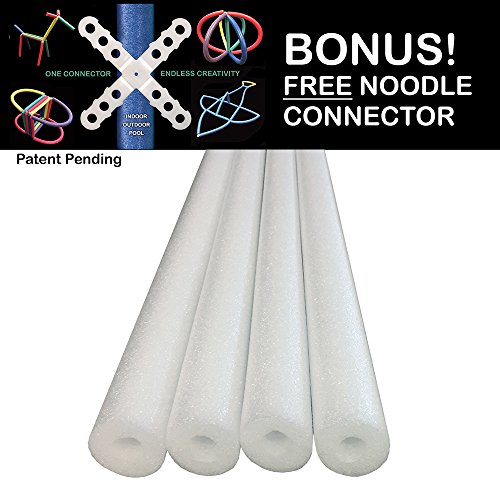 Oodles of Noodles Deluxe Famous Foam Pool Noodles - Made in USA Highest Quality Wholesale 4 PACK White