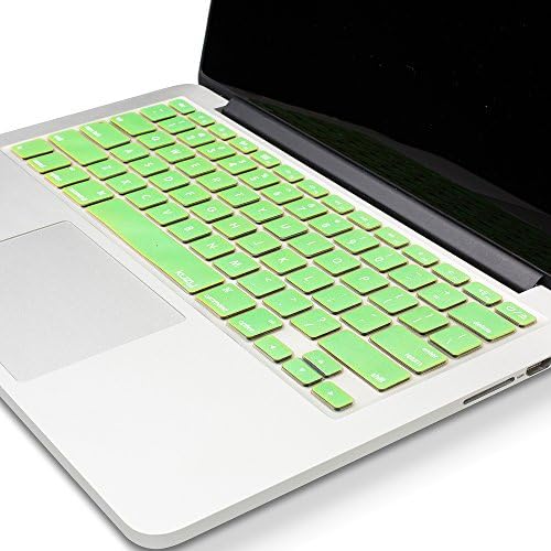 Kuzy - MacBook Keyboard Cover for Older Version MacBook Pro 13 15 17 inch and MacBook Air 13 inch, iMac Wireless Keyboard, Apple Computer Accessories Key Board Silicone Skin Protector - Metallic Green
