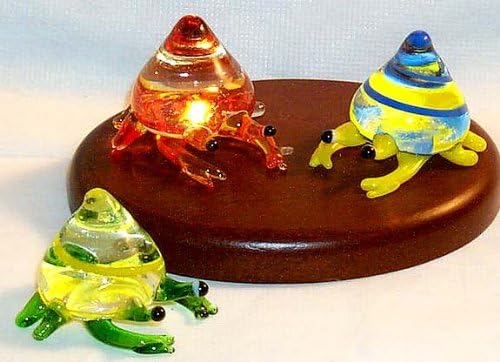 CRAB Artglass 1 inch MINI sized Figurines HERMIT CRAB ASSORTED COLORS 6 Pc. BOX LOT