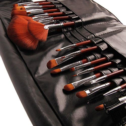 nonoshow 7pcs -32pcs Professional Cosmetic Makeup Make up Brush Brushes Set Kit with Bag Case (Orange 24pcsBrush + Black Bag)