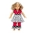 Black Floral & Hot Pink 2pc Doll Outfit Clothing -- Fits 18" American Girl Doll