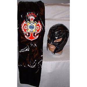 REY MYSTERIO Kid's Size Solid Black Wrestling OUTFIT