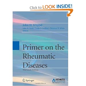 Click here to buy Primer on the Rheumatic Diseases (Primer on Rheumatic Diseases (Klippel)) by John H. Klippel, John H. Stone, L eslie J. Crofford, and Patience H. White.