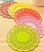 ONOR-Tech Set of 6 Lovely Cute Sweet Semitransparent Lace Cup Mat Silicone Rubber Coaster for Wine, Glass, Tea