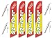 Four Full Sleeve Swooper Flags w/ Poles & Spikes NOW LEASING Red Yellow White Green