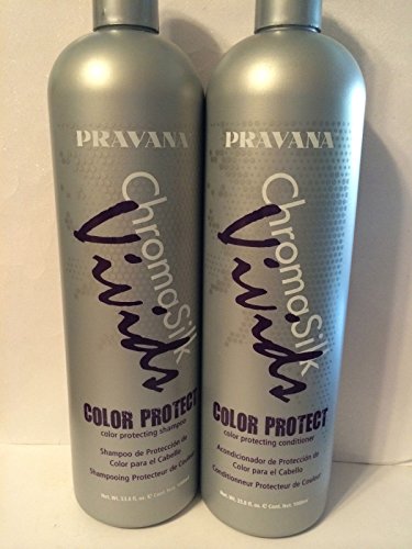 PRAVANA CHROMASILK VIVIDS COLOR PROTECTING SHAMPOO,CONDITIONER 33.8oz LITER DUO