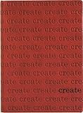 Red Embossed "Create" Writing Journal / Diary, Bonded leather, Lined pages, 5x7"