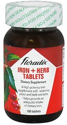 Floradix, Iron + Herb Tables, Dietary Supplement,180-Count Tablets