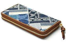 Coach Patchwork Zip Around Wallet 41459 Denim