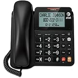 AT&T CL2940 Corded Phone with Speakerphone, Extra-Large Tilt Display/Buttons, Caller ID/Call Waiting and Audio Assist, Black