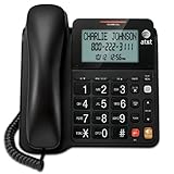 AT&T CL2940 Corded Phone with Speakerphone, Extra-Large Tilt Display/Buttons, Caller ID/Call Waiting and Audio Assist, Black