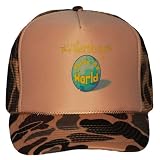Waterskiing Rocks My World Adult Brown Camo Mesh Back Hat / Baseball Cap