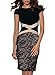 Miusol Women Floral Lace Cap Sleeve Optical Illusion Slim Evening Cocktail Dress