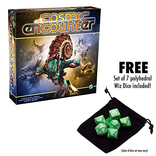 Cosmic Encounter Board Game with Free Set of 7 Polyhedral Wiz Dice