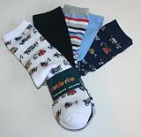 Stride Rite Boys Crew Socks 5 Pair - Construction/Blue-Multi