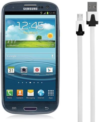 Chromo Inc® Tangle Free Flat Micro-USB Charge and Sync Cables for all Cellphones that use Micro-USB Port - White **Updated Version**