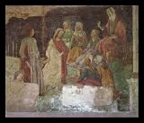 Sandro Botticelli (Frescoes from the Villa Lemmi near Florence, Scene: Lorenzo Tornabuoni before (the allegorical) seven free arts, fragment) Black Wood-Mounted Art Poster Print - 13