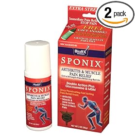 Sponix Arthritis & Muscle Pain Relief, Extra Strength Pain Relieving Roll On, 3-Ounce Boxes (Pack of 2)