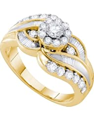 0.95CTW DIAMOND FLOWER RING (HE)