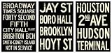 New York Vintage Subway Stops Three Poster Set - 13x19