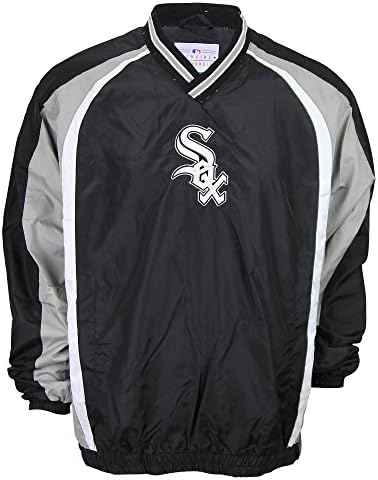 MLB Lightweight Pullover Windbreaker Jacket (Chicago White Sox, XL)
