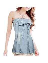 Denim Lace Pleated  Dress