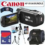 Canon Vixia HF-R100 20X Full HD Flash Memory Camcorder 8GB Accessory Bundle