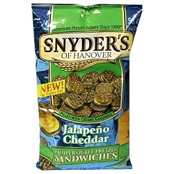 Snyder's of Hanover Jalapeno Cheddar Pumpernickel Pretzel Sandwiches, 8-Ounce Packages (Pack of 12)