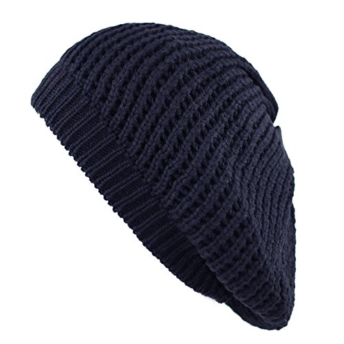 The Hat Depot 200H-008 Thick Knit Beret Tam Beanie Hat