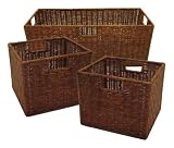 Winsome Wood Storage Basket, Espresso
