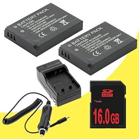 Leica V-LUX 40, V-LUX 30, V-LUX 20 Digital Cameras Two BP-DC7 Lithium Ion Replacement Battery + External Rapid Charger + 16GB SDHC Class 10 Memory Card DavisMAX DC7 Battery Bundle