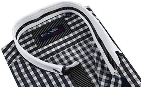 Max Lauren Men's Black/ White Checkered Button-down Dress Shirt (2X-large)