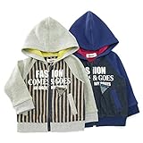 【アウトレット】 Bobson パーカー(80～130cm) キムラタンの子供服 グレー 95 ( 77128x77628-143 )