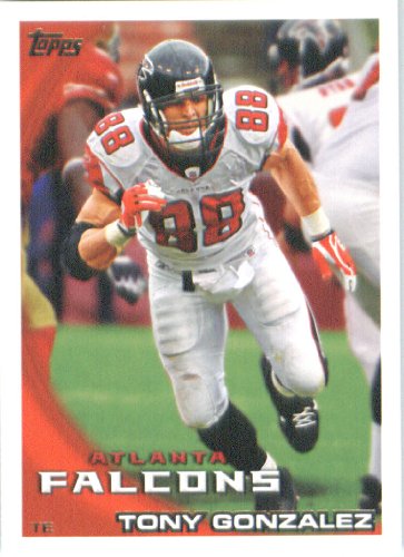 2010 Topps NFL Football Card # 99 Tony Gonzalez - Atlanta Falcons - NFL Trading Card in a Protective ScrewDown Case!