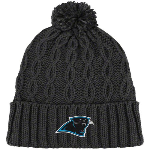 Carolina Panthers Women's Knit Hat: Retro Pom Cuffed Knit Hat