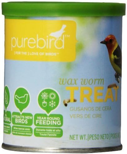 PureBird Wax Worm Treat for Wild Birds, 2.4-Ounce by PureBird